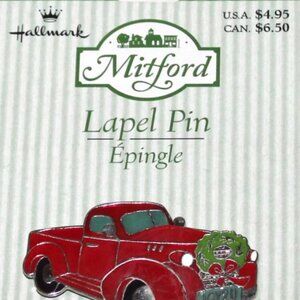 Vintage Hallmark Mitford Lapel Pin Christmas Truck